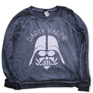 Star Wars Darth Vader Print Lightweight Sweatshirt Size Large Charcoal.